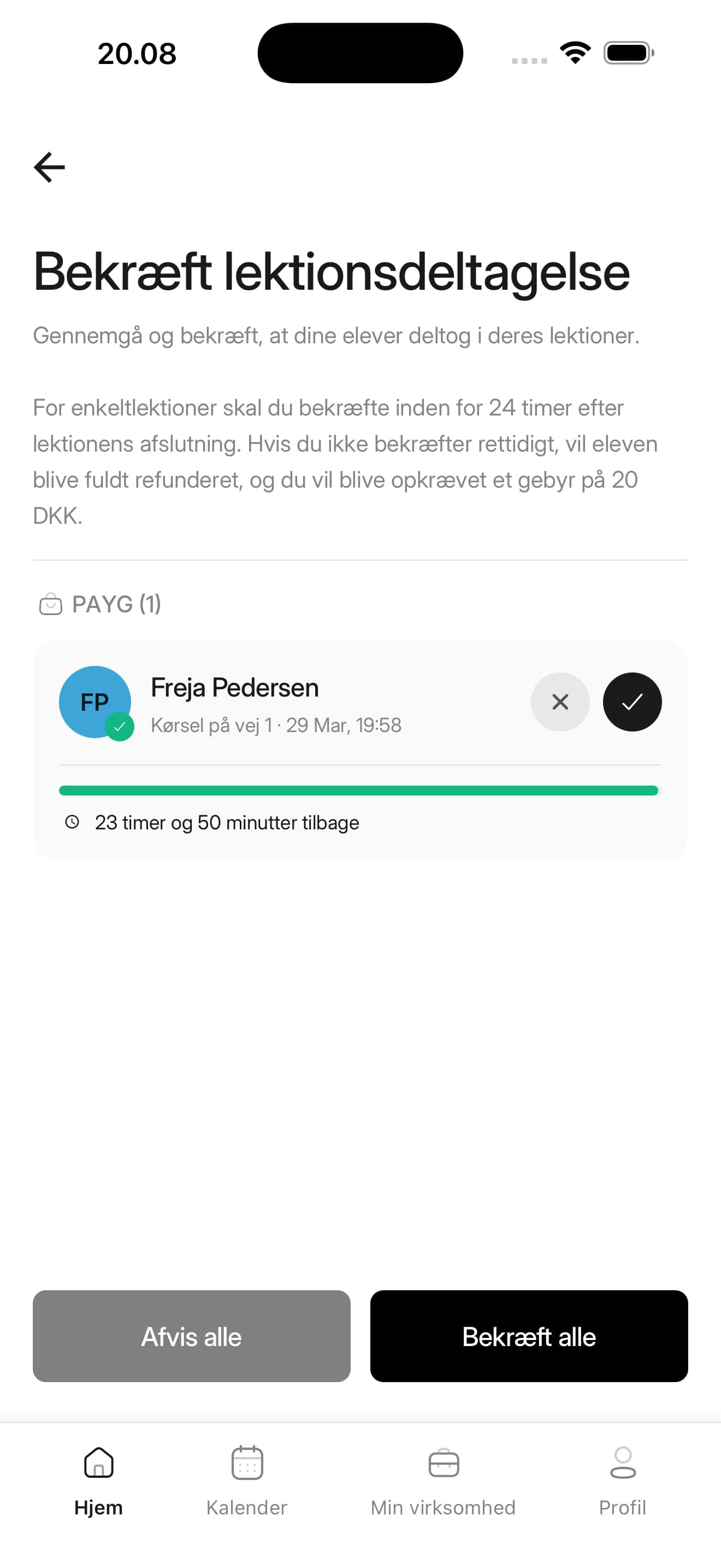 Digital P23 godkendelse i Startkørekort appen